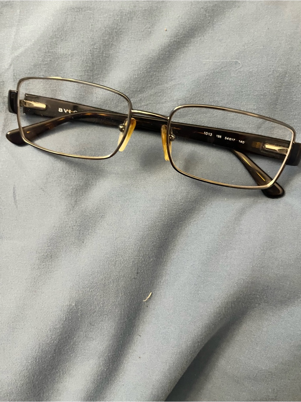 Men's Bulgari Rectangular Metal & Tortoiseshell Eyeglass Frames - Black/Gold